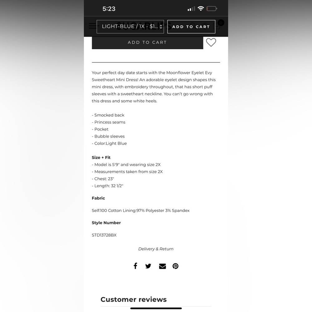 NWT Moonflower Eyelet Evy Sweetheart Mini Dress Curve - Picture 11 of 11